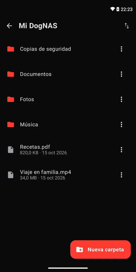 Archivos en DogNAS Lite