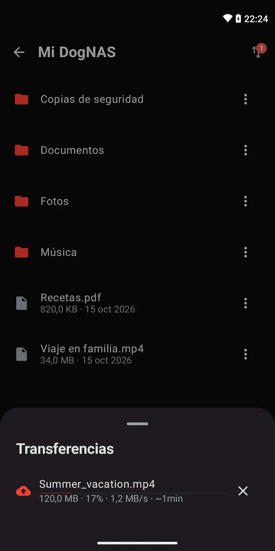 Cola de transferencias en el teléfono